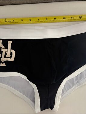 Nasty Pig White Logo square cut swim